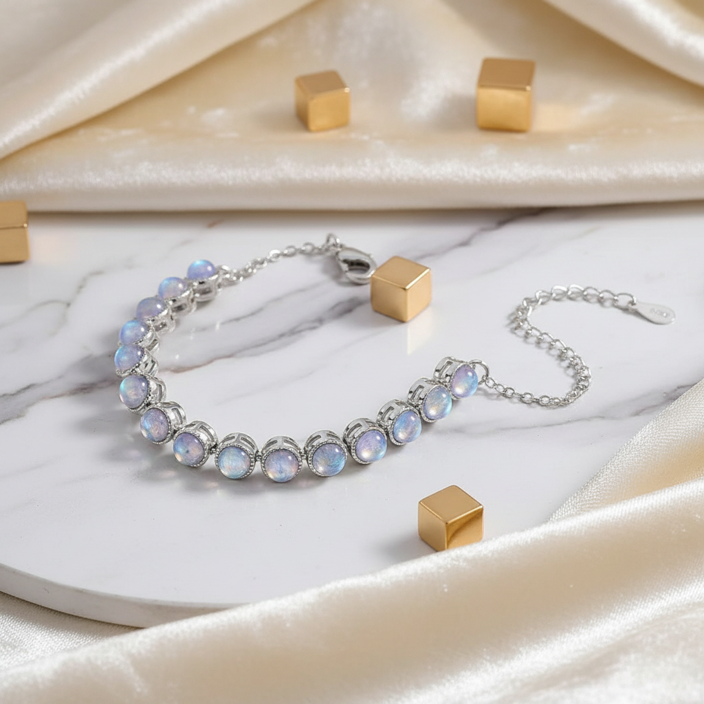 Moonstone Bracelet with luxury background
