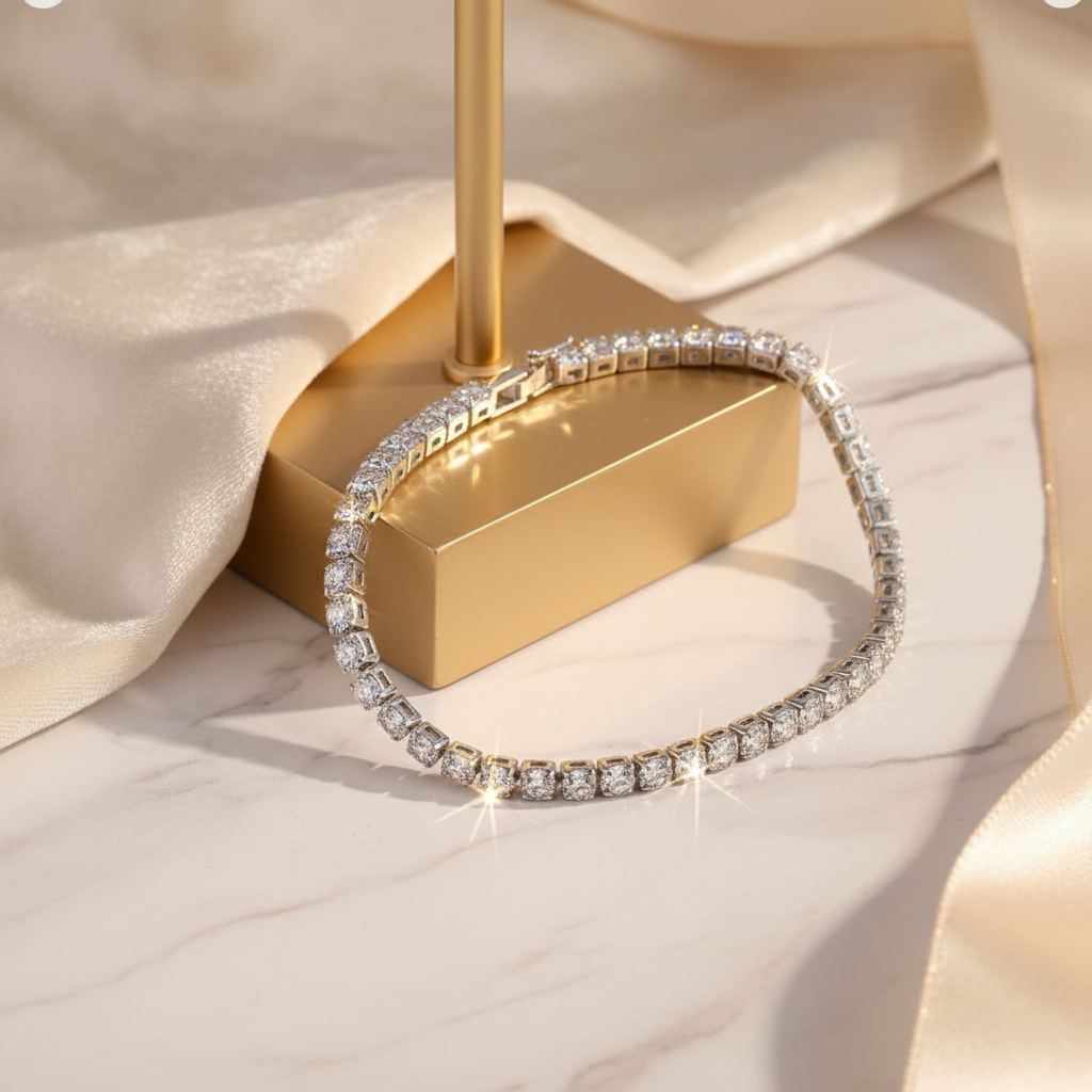 Tennis Bracelet on luxurious background